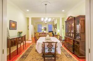 The open dining and living area are the perfect space for a family to hang out after a day of seeing Savannahs sights.