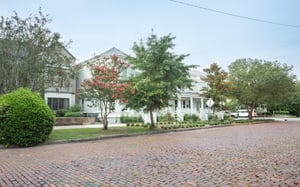 Hall Street is paved with cobblestones.