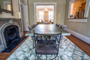The dining room is open to the living area.