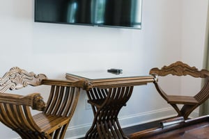 A dedicated dining space for two