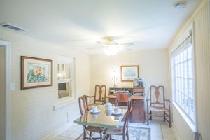 Pull up two extra chairs for a nice meal with friends.