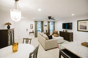 Guests will have an ample amount of seating downstairs.