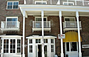 Entrance to Silver Mill House elevator side Security coded