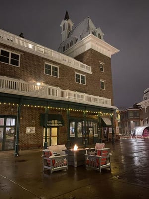 Upper Plaza side of Silver Millhouse East buildingfirepitscouches