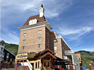 Silver Millhouse East Building, Resort Plaza, ski runs are behind this building