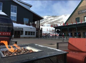Upper Plaza just outside our building entrance, looking towards Payday lift