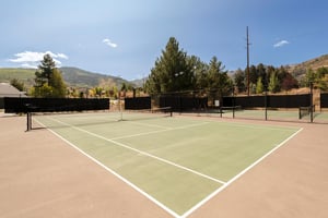 Seasonal community tennis courtssummer and fall.