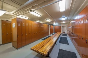 A dedicated ski locker room in the building basement keeps gear organized and ready for the slopes — just one of the perks of staying at Lodge at Mountain Village 303, skiinskiout at Park City Reso