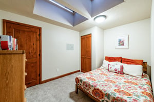 Everyone gets their own space at Park Avenue 245 — this comfortable and inviting bedroom provides a quiet escape, making this Park City vacation rental the perfect choice for larger groups and familie