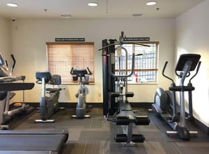 Stay on top of your fitness goals at the Bear Hollow clubhouse gym, equipped with cardio machines and strength training equipment. Just one more reason this Park City condo rental is a top choice for 