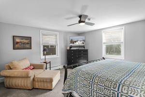 This bright and spacious bedroom offers plenty of natural light and a cozy sitting area, making it the perfect place to unwind. Experience true comfort at this soughtafter Park City vacation rental.