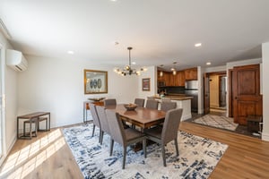 This bright and welcoming dining area flows naturally into the kitchen, making meal preparation and entertaining a seamless experience. A beautifully designed space within this premier Park City vacat