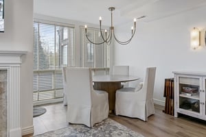The dining space at Three Kings 83 blends classic and contemporary touches, offering a refined spot to enjoy meals during your Park City vacation.