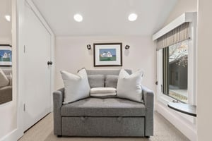 The convenient twinsize pullout sleeper chair at Three Kings 64 ensures there is always room for everyone, making this thoughtfully appointed Park City condo rental an ideal choice for families or gr