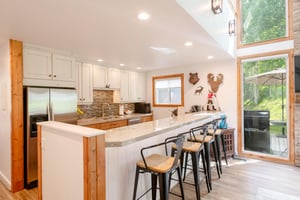 Cook, gather, and entertain in the stunning kitchen at Three Kings 93, where generous counter space and stylish bar seating make it one of the most guestfriendly Park City vacation rentals available.