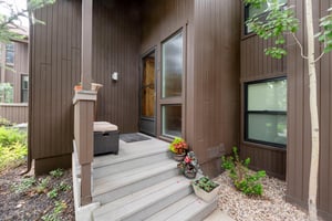 Arrive in style at Three Kings 93, where the welcoming exterior entry and private deck hint at the exceptional mountain retreat that awaits inside — a true gem among Park City lodging options.