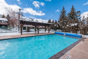 Take a dip in the heated seasonal community pool open during Summer months only Memorial Day through Labor Day at Park Avenue Condominiums — one of many shared amenities available to Park Avenue gue