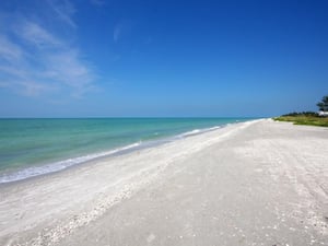 A view down the beach on Sanibel Island