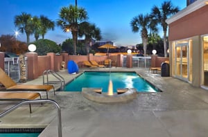A sparkling outdoor pool