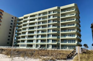 View from the beach of Silver Beach Condominiums in Orange Beach Alabama