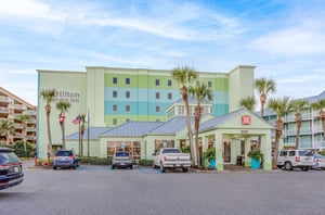 View from the street of Hilton Garden in in Orange Beach Alabama