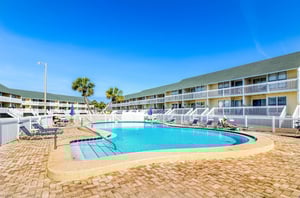 The sparkling community pool