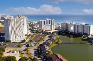 Aerial view of Seascape Villas in Destin, Florida