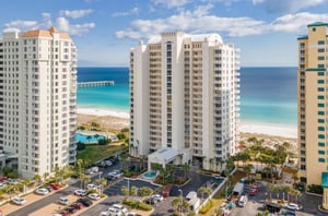 Aerial view of the Pearl of Navarre in Navarre Beach Florida