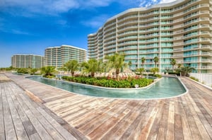 The lazy river in front of Caribe Resort in Orange Beach Alabama