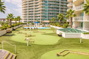 The putting green at Caribe Resort in Orange Beach Alabama