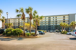 View from the parking lot of Island Echos Condominiusm in Fort Walton Beach Florida