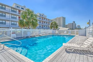 The outdoor pool in front of Seascape in Orange Beach Alabama