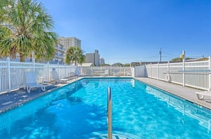 The beautiful outdoor swimming pool at Seascape in Orange Beach Alabama