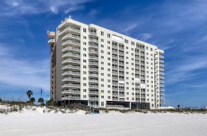 View from the beach of Summerchase Condominiums in Orange Beach Alabama