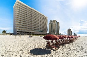 View from the beach of Windemere Condominiums in Perdido Key Florida
