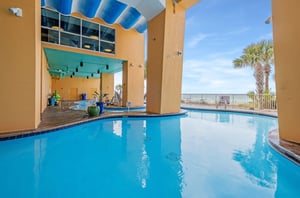 The covered portion of the lazy river at Splash Resort in Panama City Beach Florida