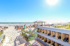 Boardwalk leading to the Gulf of Mexico and the white sandy beaches