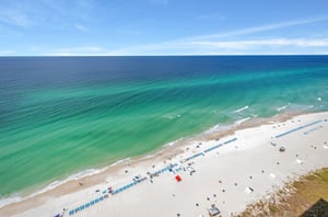 View of the Gulf of Mexico from a private balcony at Splash Resort in Panama City Beach Florida