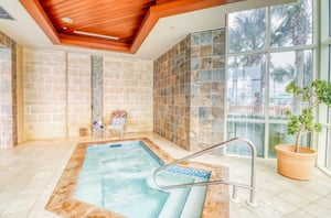 The indoor hot tub at Aqua Resort in Panama City Beach Florida