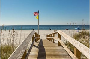 Easy walk over to the beach from San Carlos in Gulf Shores Alabama