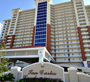Exterior view from the street and sign at San Carlos Gulf Shores