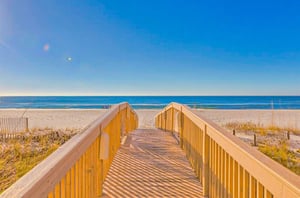 Boardwalk leading to the private beach on the Gulf of Mexico