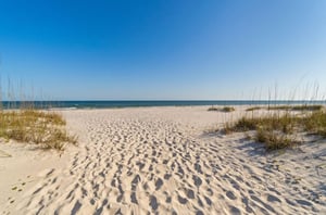 The beautiful beach in front of Molokai Villas in Perdido Key Florida