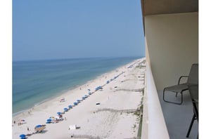 Beach view from Crystal Shores West balcony Gulf Shores AL