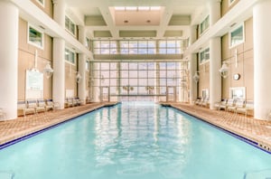 A community indooroutdoor swimming pool