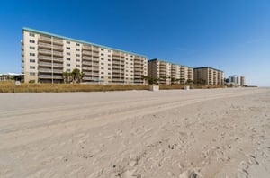 View from the beach of Sandy Key Condominiums in Perdido Key Florida