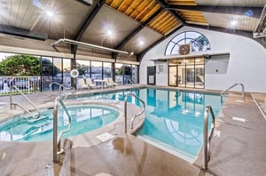 The indoor hot tub and pool at Pelican Pointe in Orange Beach Alabama