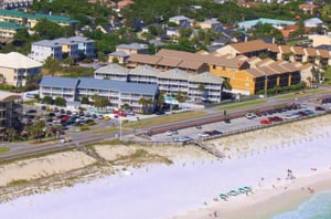 The community is just across a twolane road from the beach