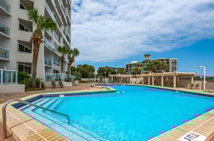 The inviting swimming pool stands ready for guests.