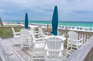 This patio provides table seating overlooking the beautiful beach.